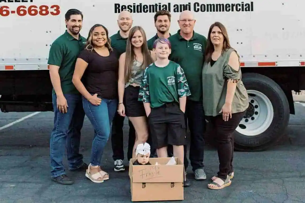 Jones Moving & Storage team photo in front of a company truck